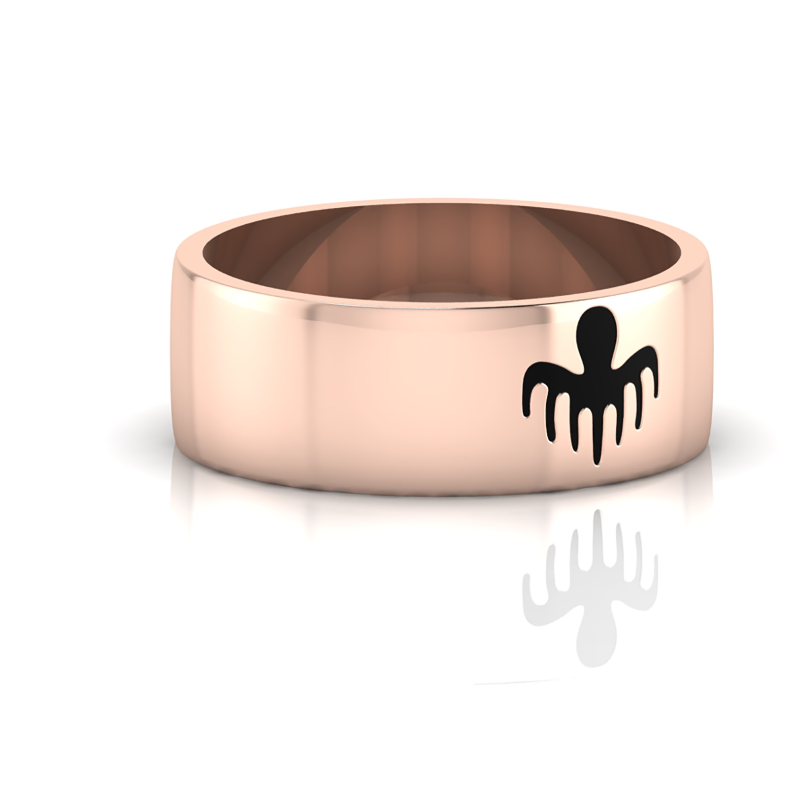 925 Silver Spectre Ring, Agent 007 Symbol Ring, Fashion Jewelry, Spectre Band, B