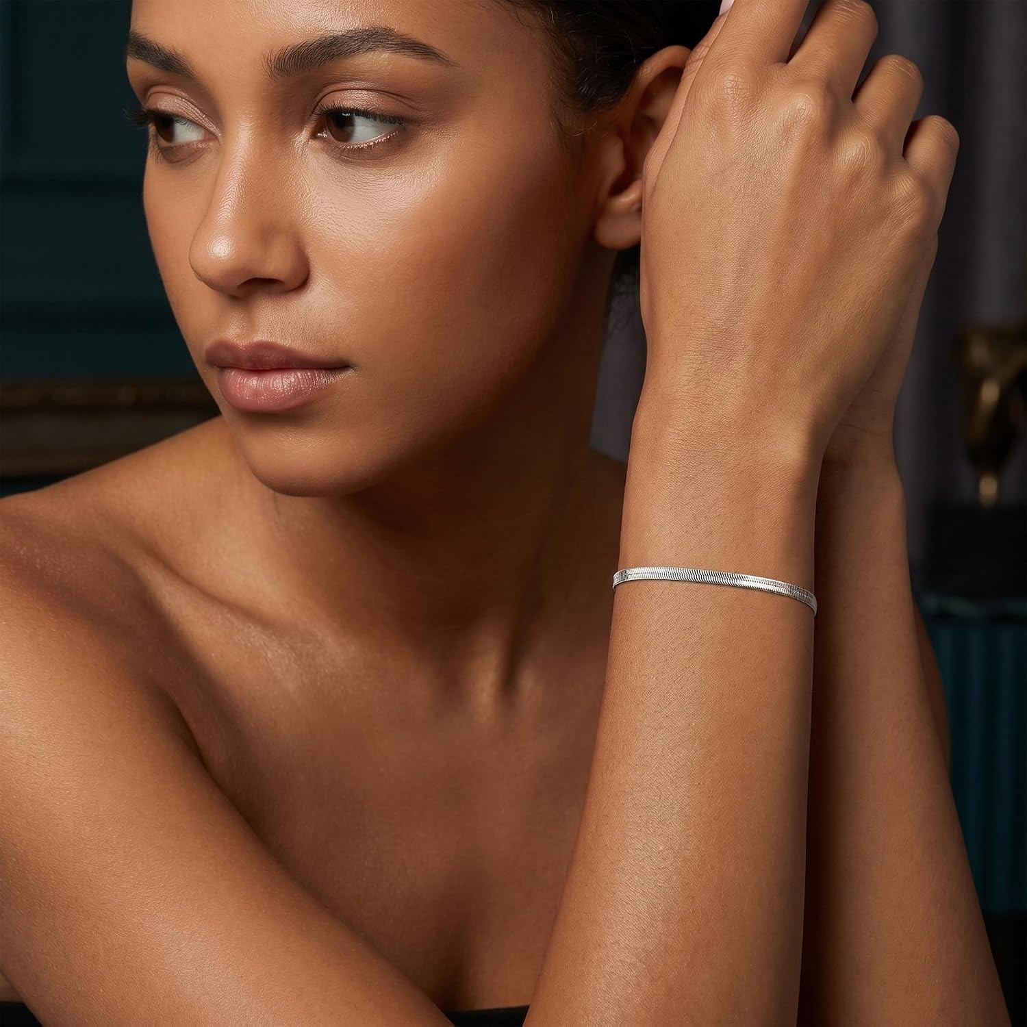 Sterling Silver Diamond Cut Snake Chain Bracelet Women’s Jewelry Chain Link