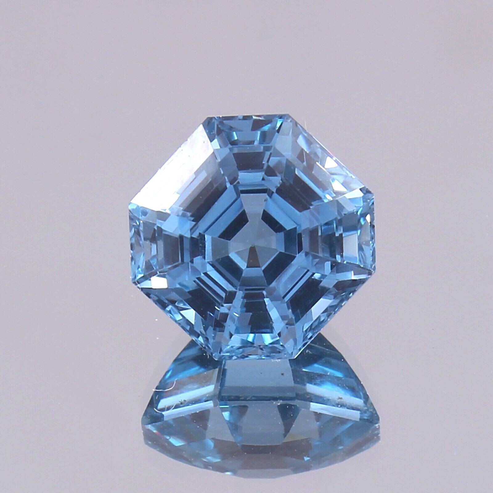 AAA 10×10 MM Natural Flawless Santa Maria Aquamarine Loose Asscher Cut Gemstone