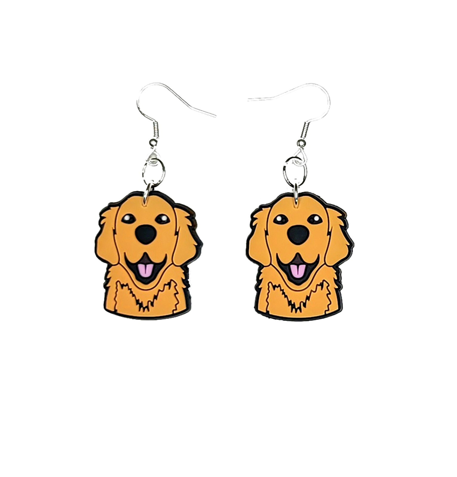 Golden Retriever Dog Puppy Earrings Handmade Hypoallergenic Lead and Nickel Free