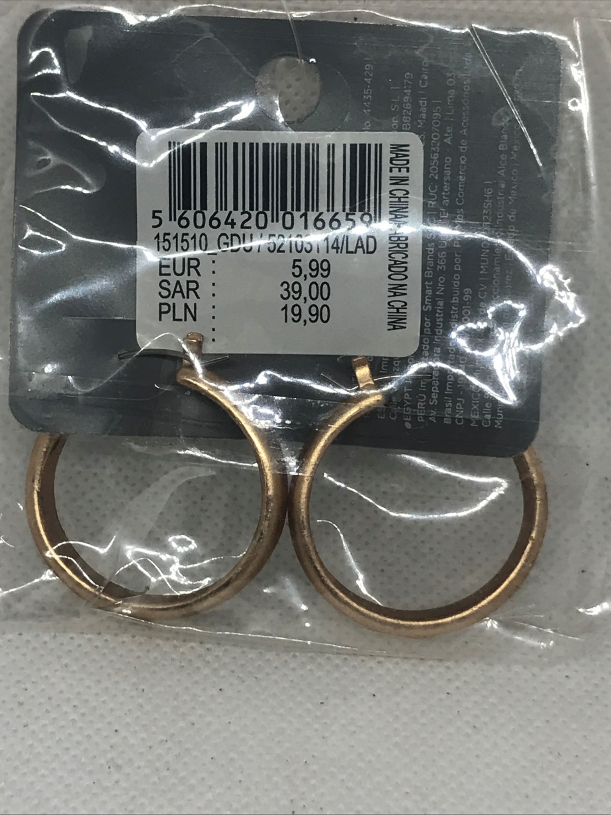 Parfois Matte Gold Hoop Earrings Approx 1 Inch In Diameter- New! GOLD TONE LEVER