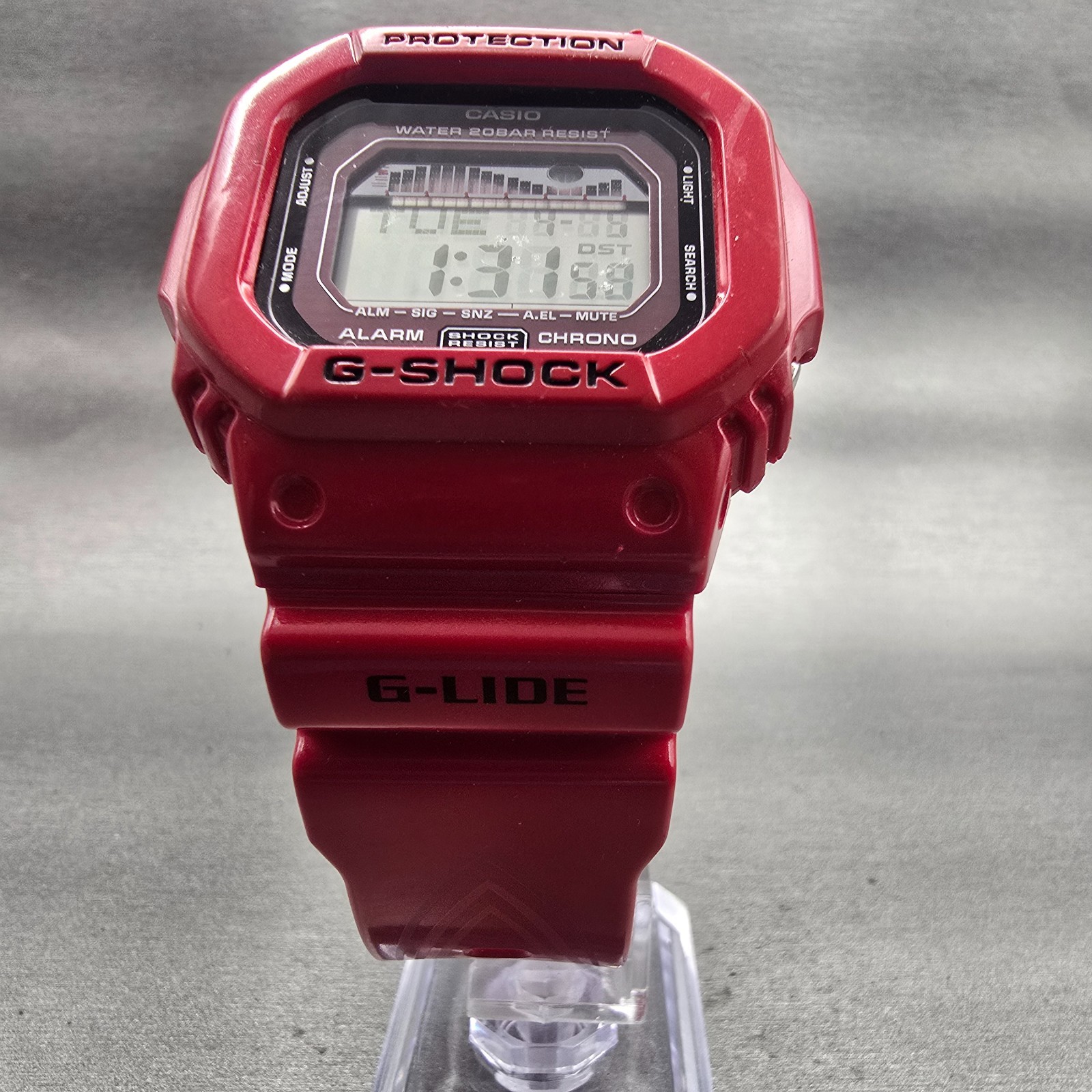 Casio G-Shock GLX-5600 Watch Men 44mm Red Alarm Chronograph G-Lide New Battery