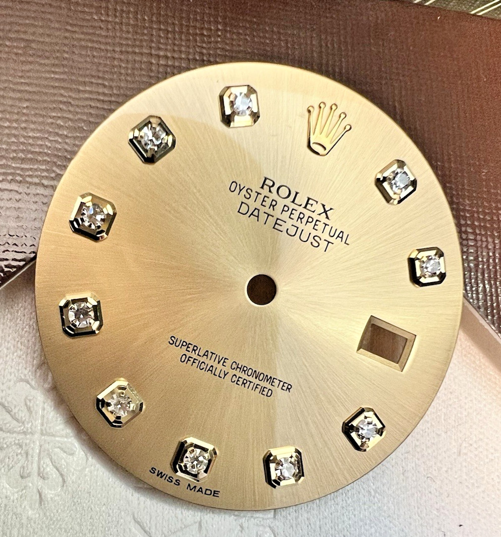 ROLEX DIAL FACTORY DIAMONDS 36MM DATEJUST CHAMPAGNE SUNBURST 126233 BRAND NEW SM