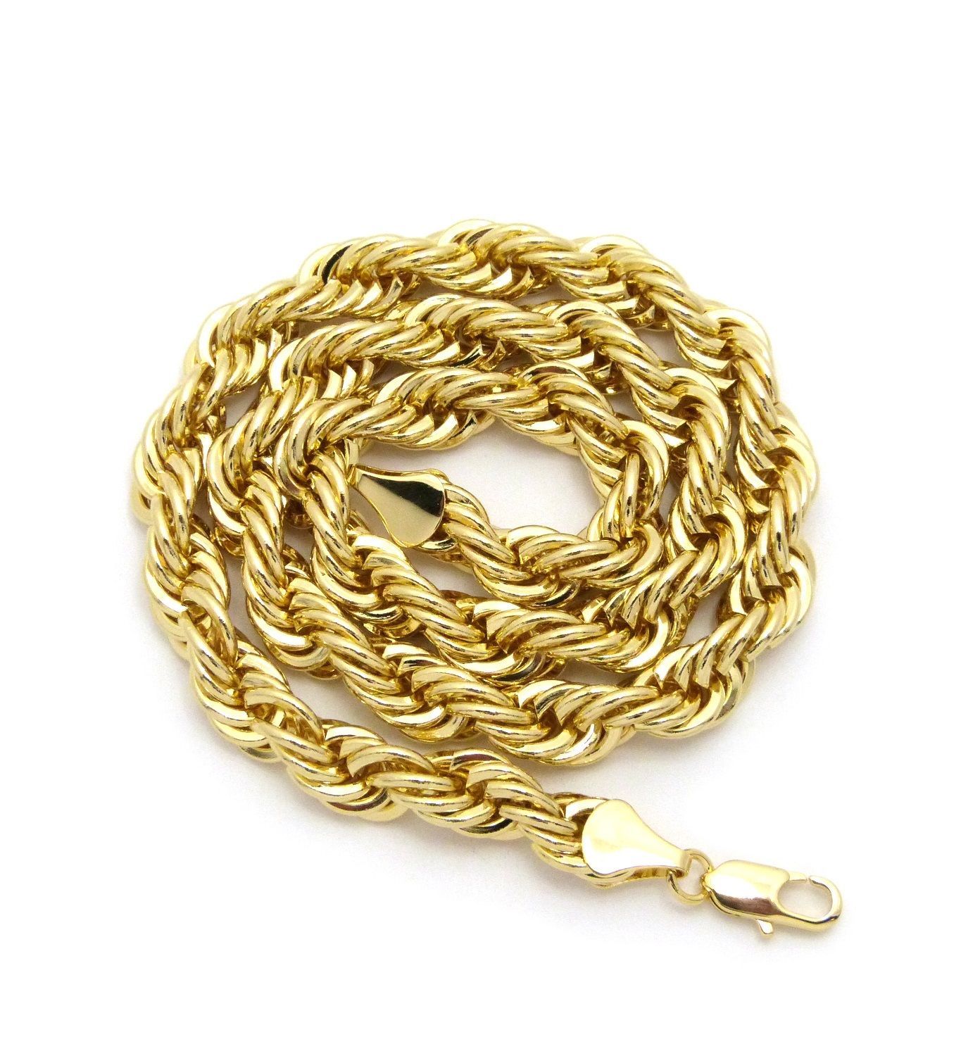 Men’s 90’s Hip Hop Rapper Style Hollow 10mm 22″, 26″ Rope Chain 2 Necklace Set