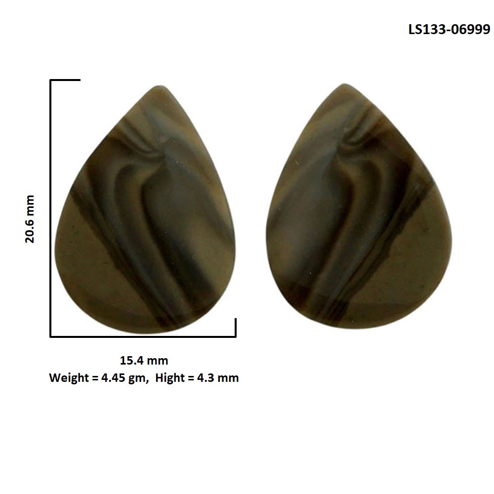 Natural Flint Stone Pair 15.4×20.6×4.3 mm Pear Shape Gemstone LS133-06999
