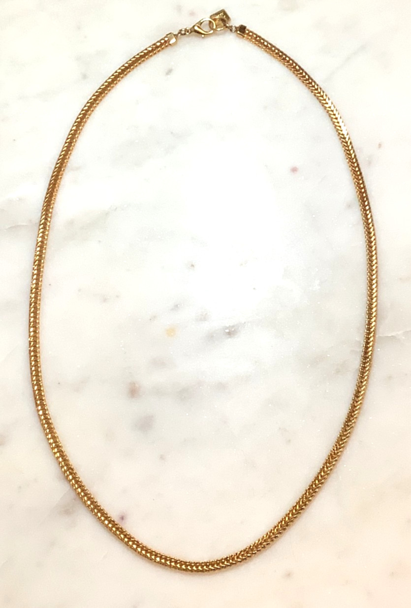 Vintage Anne Klein Necklace Heavy Foxtail Chain Long 24″ Signed Lion Tag