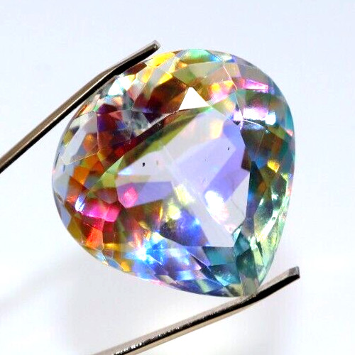 Natural Mystic 39.55 Ct Muticolor Pear Cut Certified Loose Gemstone With Gift