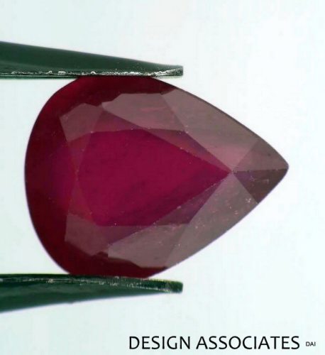 RUBY 10.40×8.50MM PEAR CUT EARTH MINED AND TREATED GEMSTONE AAA 3.25 CT (180946)