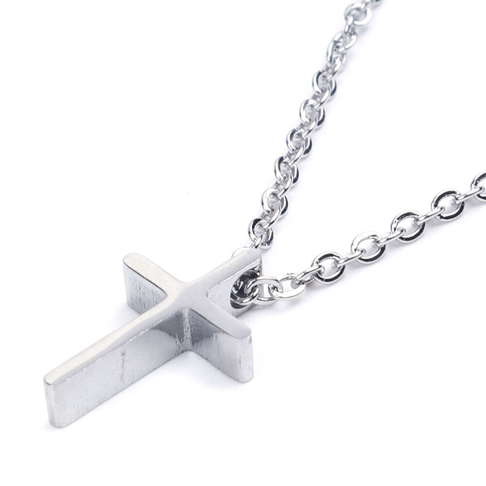 Cross Necklace Stainless Steel Pendant for Kids Small for little girls and boys