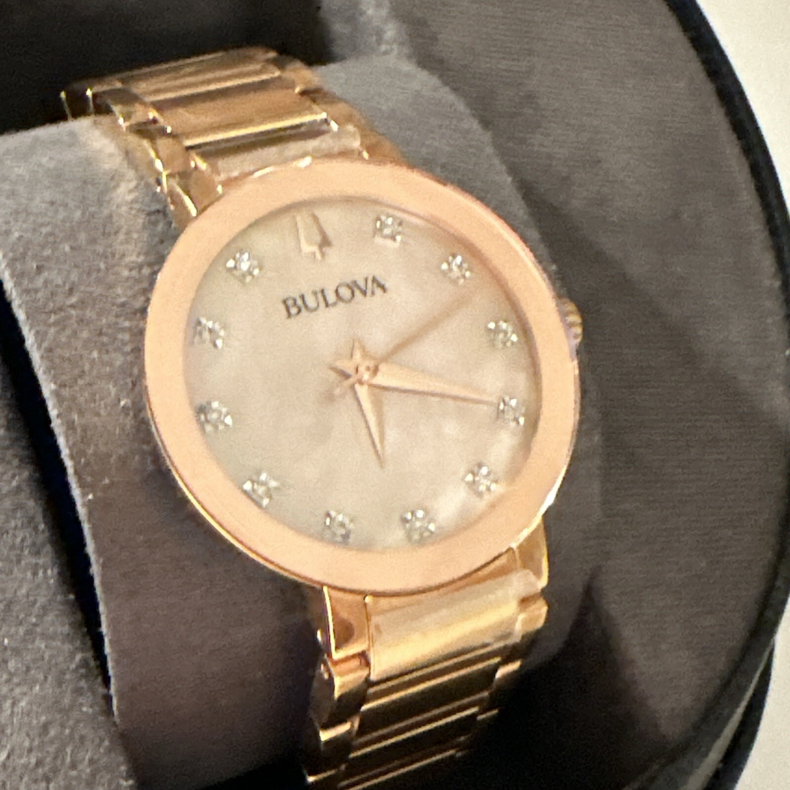 Bulova Women’s Diamond Accent Rose Gold Watch 30MM 97P132