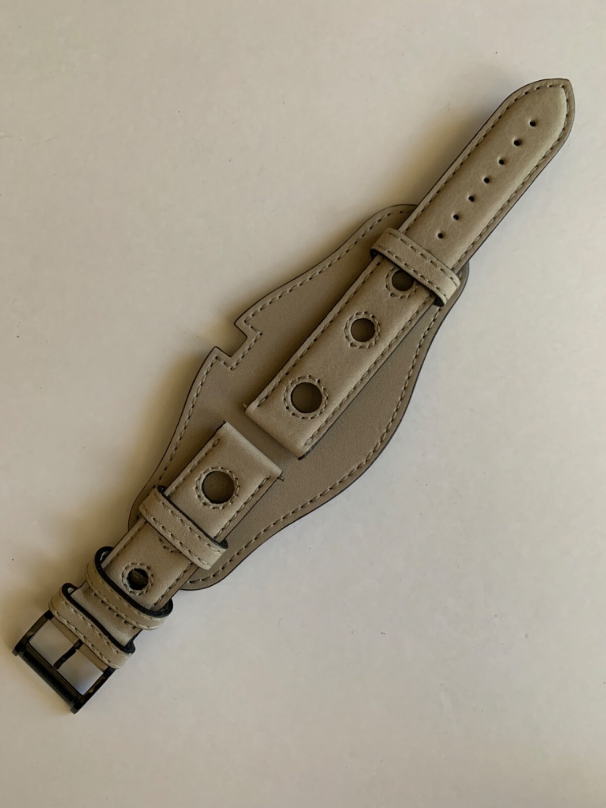 Authentic Burberry Beige Leather Watch Strap Without Buckle 22mm
