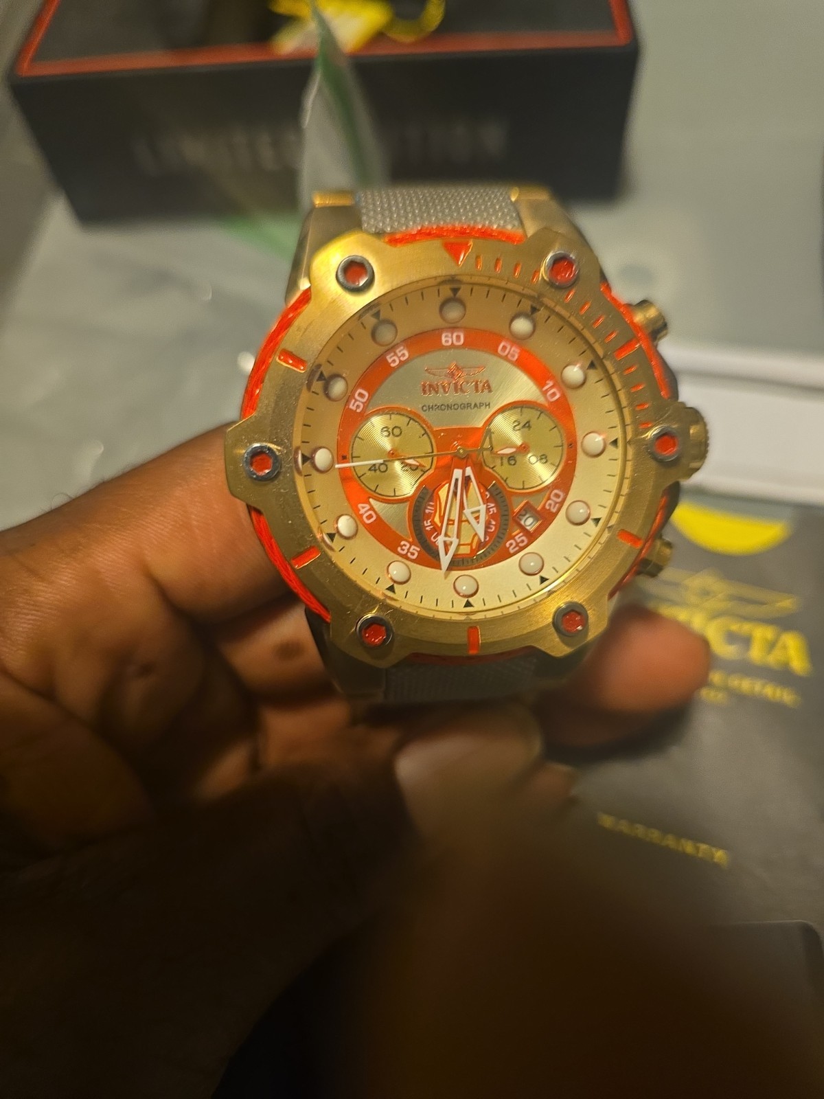 Invicta Marvel Iron Man Watch 26799 52mm Red Gold
