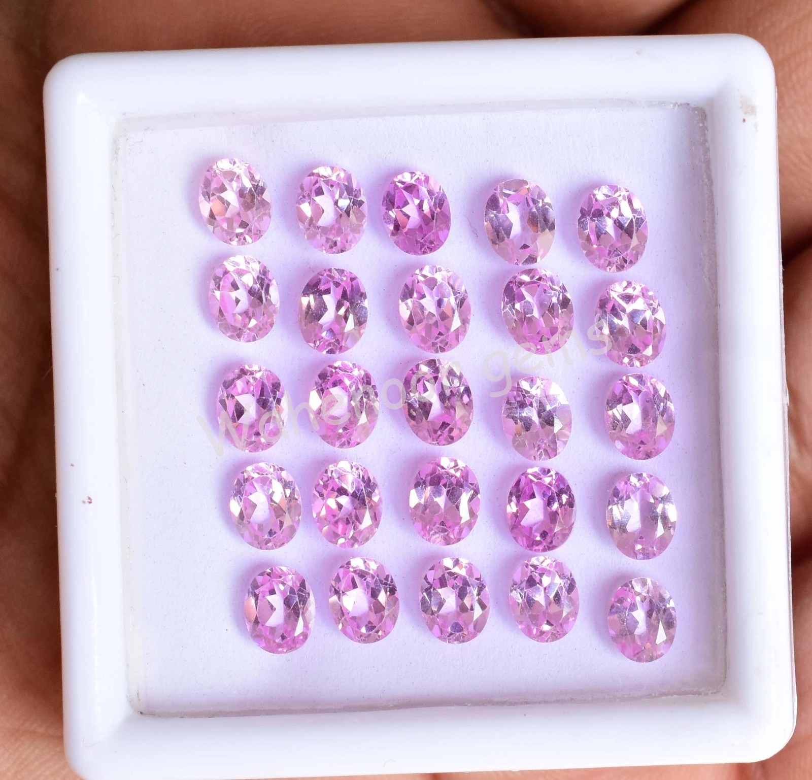 25 Pcs Natural Pink Mogok Ruby 5.00 MM Oval Certified Treated Loose Gemstone