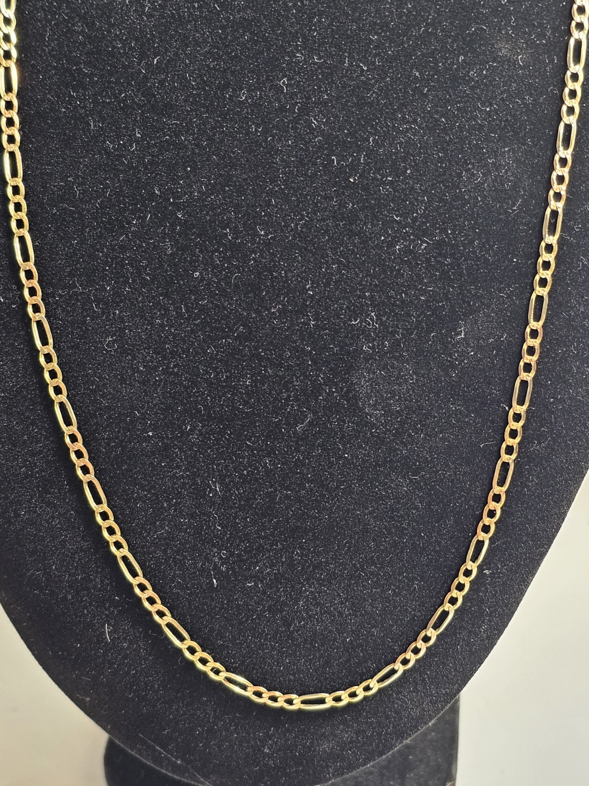 Solid 14k gold tri-color figaro chain necklace 8.grams 24″