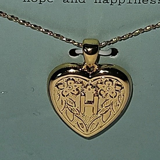 A New Day 14k Gold Plated Heart Charm Pendant Necklace 16″ + 3″ Extender