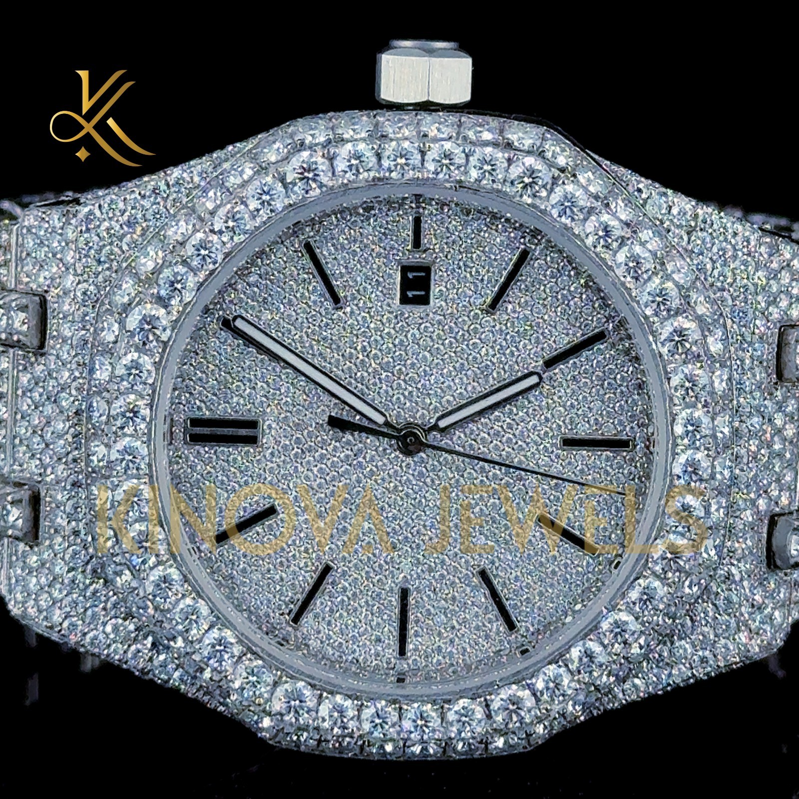 VVS1 Moissanite Diamond Iced Out Luxury Watch Bling Hip Hop