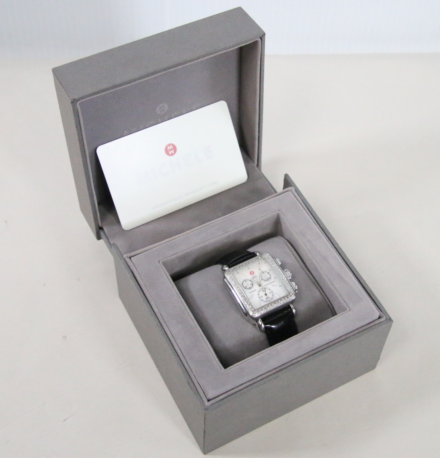 Michele Deco Diamond Chronograph Women’s Watch Mother of Pearl MW06A01 w/ Box