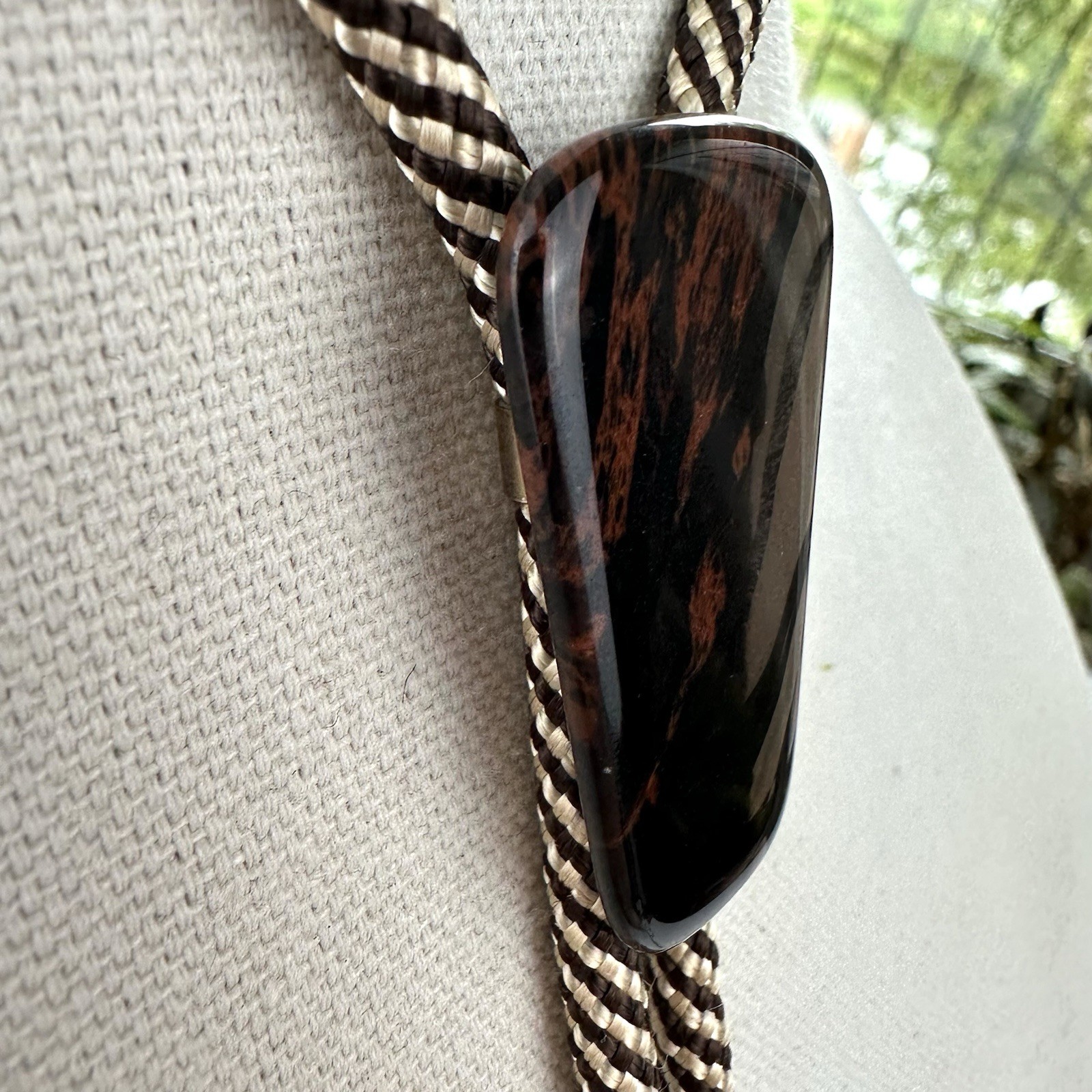 Stunning Translucent Mahogany Obsidian Western Bolo Tie Southwestern ￼