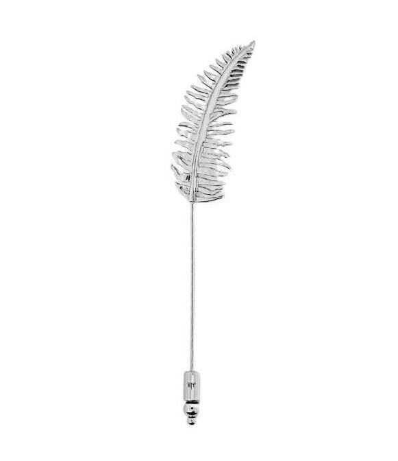 Solid 935 Argentium Silver Beautiful Handmade Leaf Design Men’s Lapel Pin