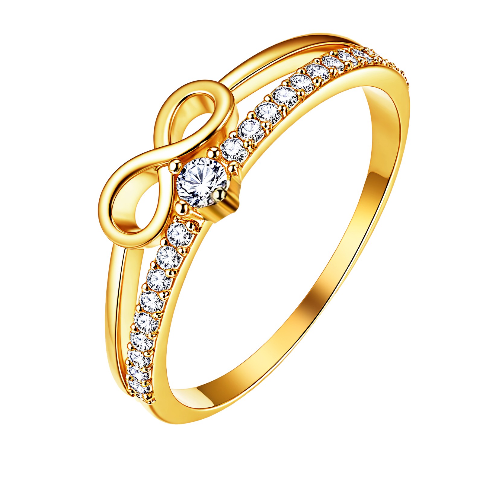 Womens Bling Cubic Zirconia Infinity Wedding Ring Promise Engagement Band Gift