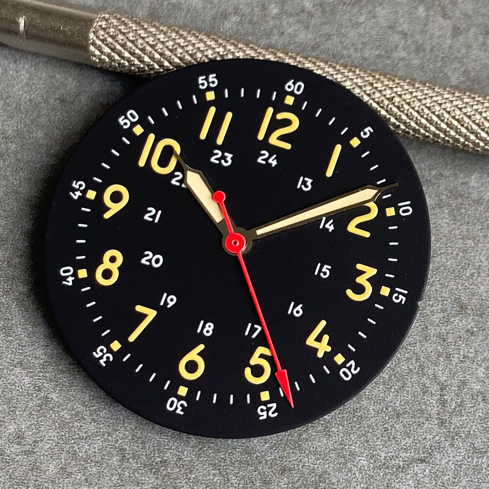 Brownish Red Field Watch Dial 29mm Luminous Marks Fit NH35 NH36 NH38 ETA 2824 PT