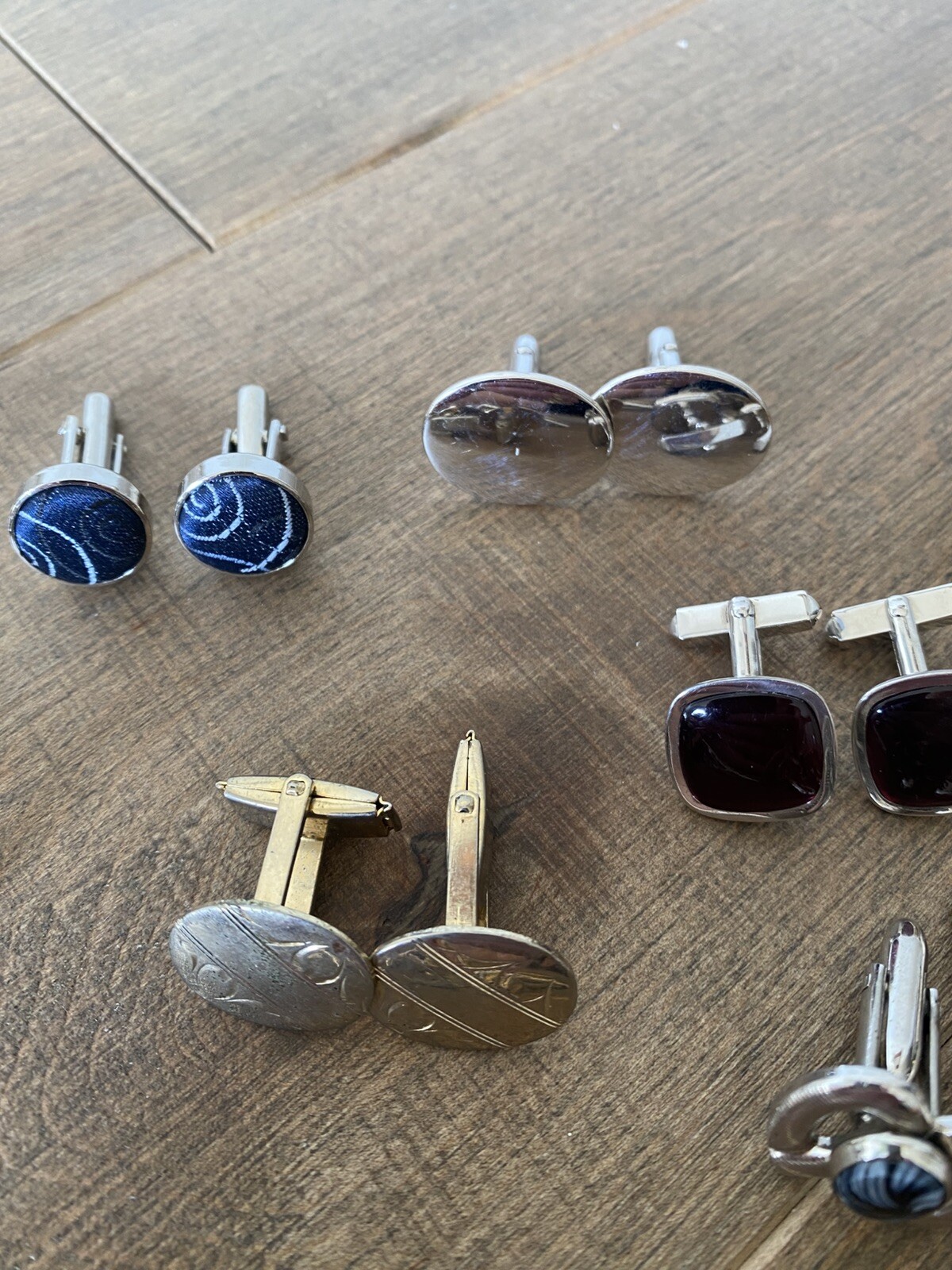 Vintage Lot 14 Pairs Cufflinks 9 Tie Tack Pins+ Anson, Speidel, Swank ,Speidel