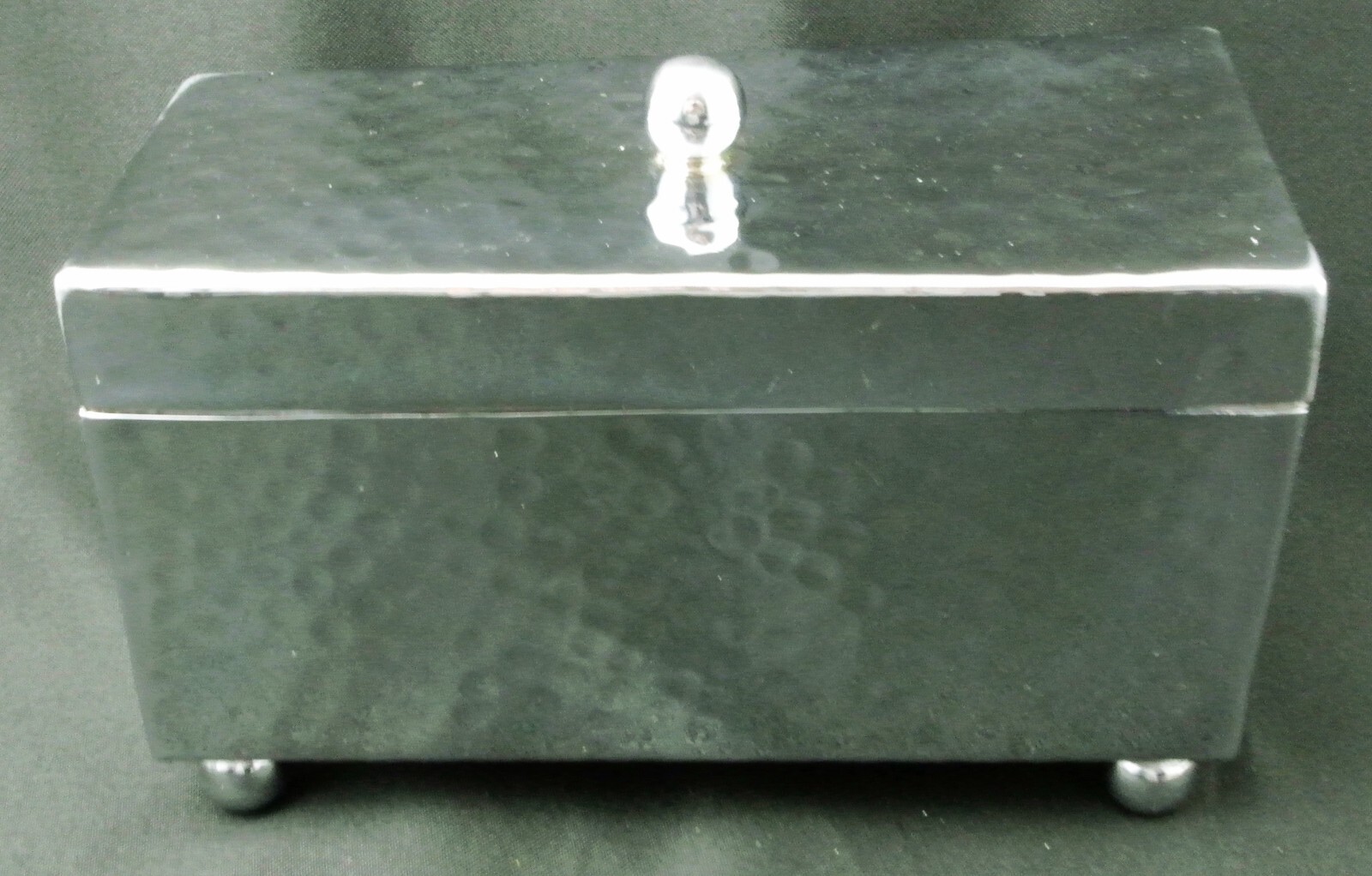 Hammered Stainless Steel Multi Use Keepsake Box With Lid 6 3/4″ L x 3 1/8″ W
