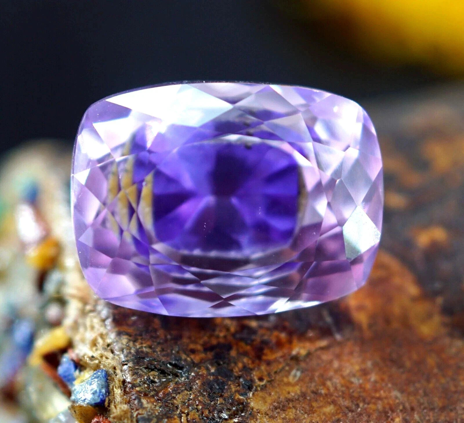 AAA 12 Ct Striking Certified Natural Pitambari Sapphire Loose Cushion Gemstone