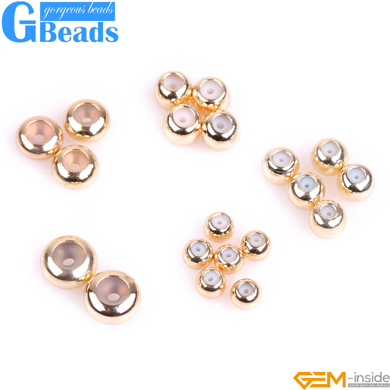 50pcs 14K Yellow Gold Filled Silica Spacer Stopper Rondelle Crimp Jewelry Making