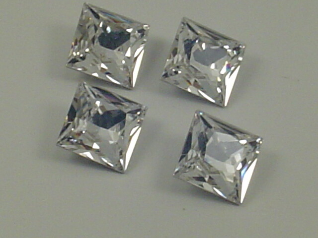 36pcs 4mm CRYSTAL SQUARE STAR BRIGHT FOILED POINTED BACK Rhinestones