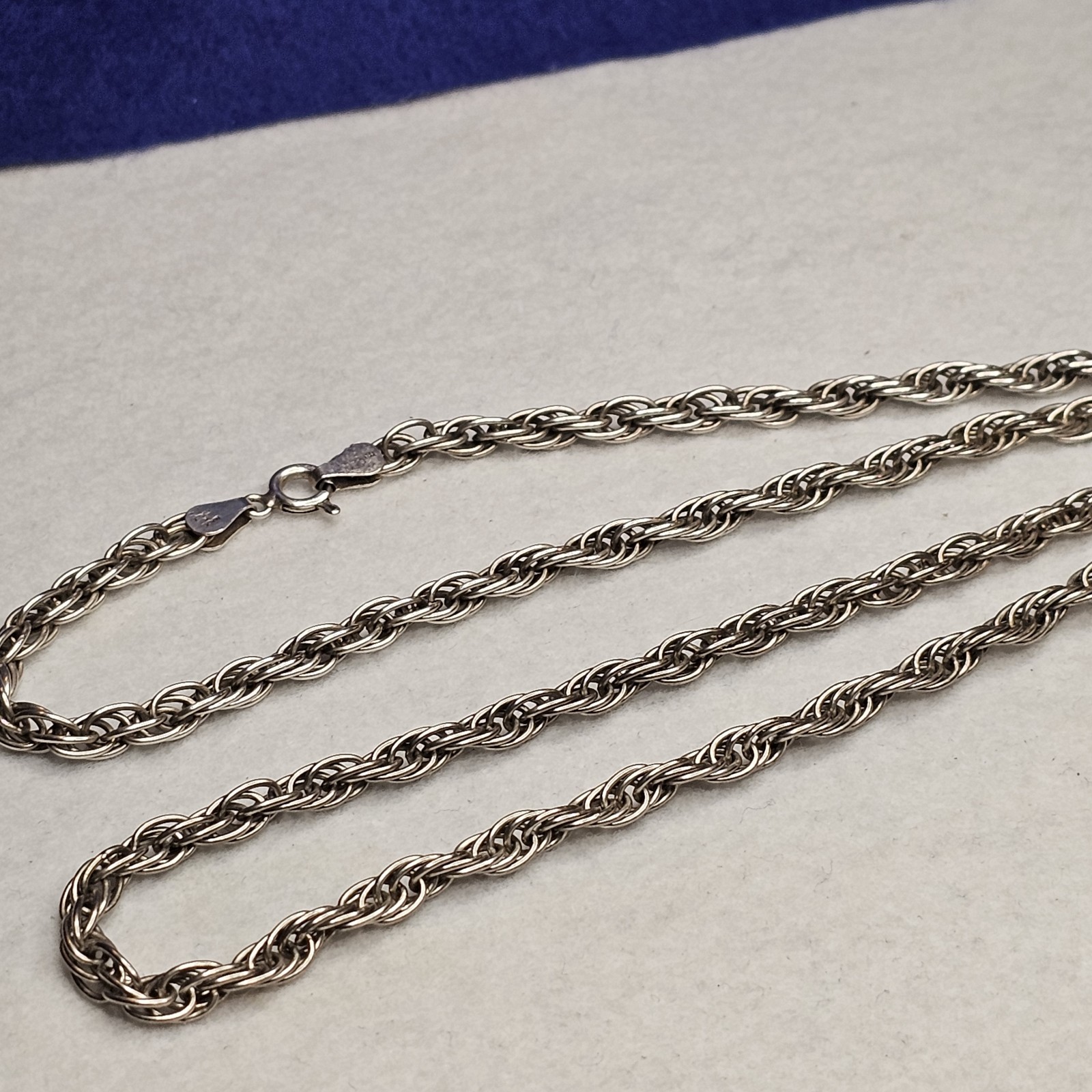 925 Milor Italy Sterling Silver 4.7mm Rope Chain 24” 28g Solid Mens