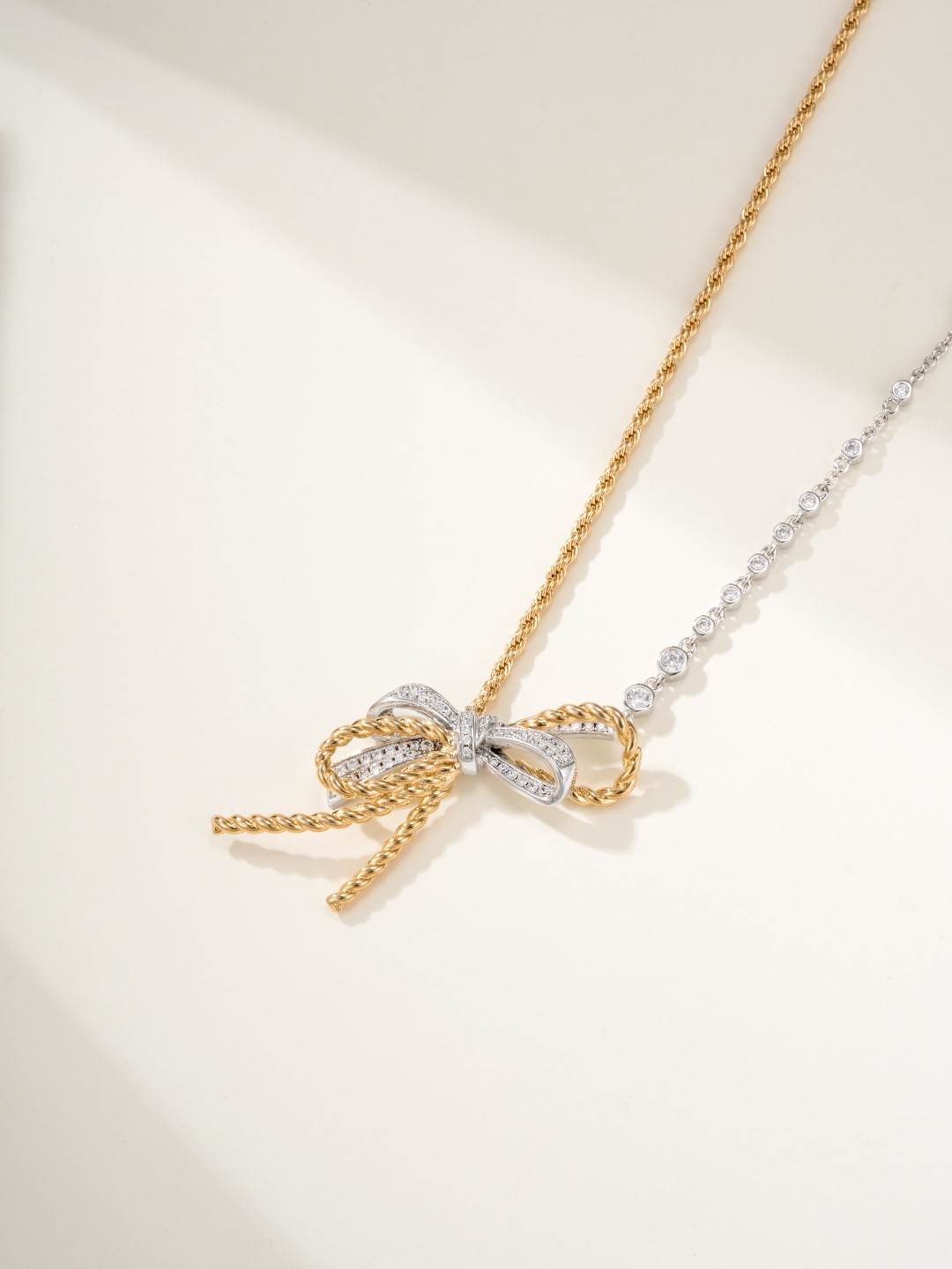 CHAUMET Insolence 18K Rose Gold & 18K White Gold Diamond Necklace