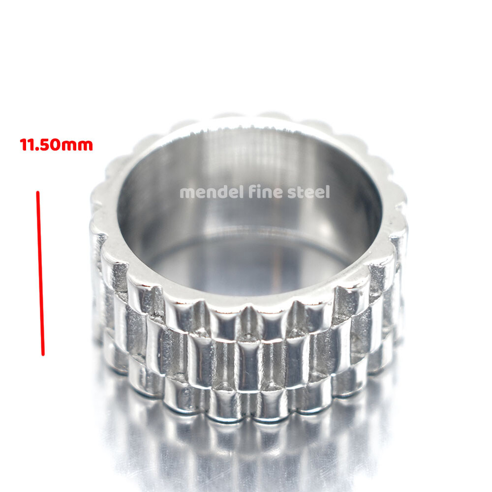 MENDEL Mens Stainless Steel Biker Wide Band Ring For Men Size 7 8 9 10 11 12 13