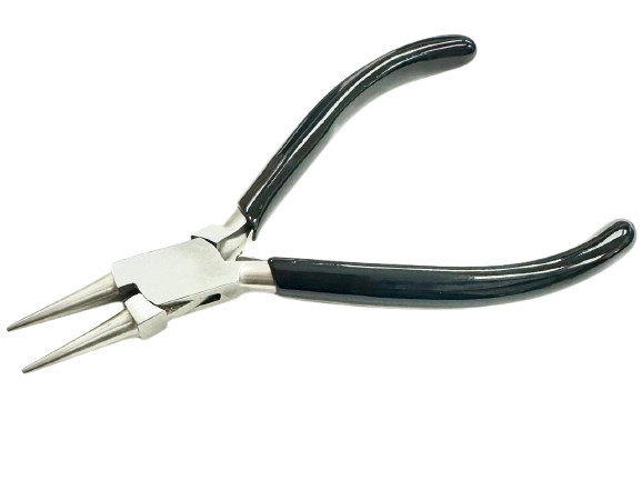 5.2″ Round Nose Pliers with V-Spring – Box Joint, Non-Slip Grip for Jewelry