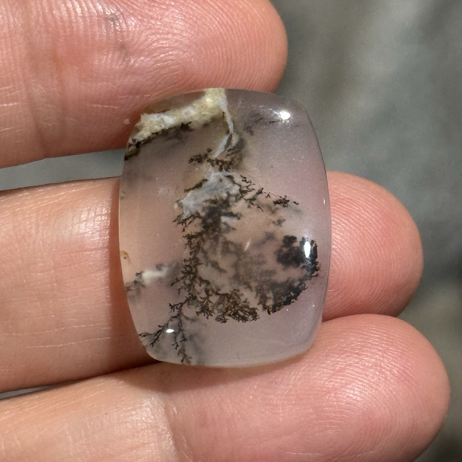 22ct 24.3×18.5x6mm Fine Rectangle Dendrite Opal Cabochon Loose Picture Stone