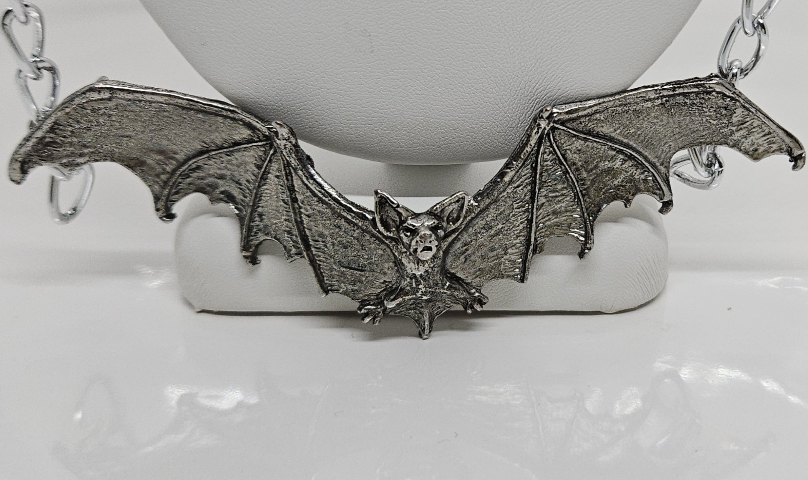 Vintage Bat Pendant Necklace Gothic The Alchemy Carta 1992 England 24″