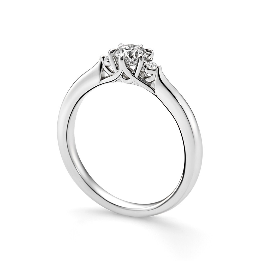 Diamond Ring Engagement Gold Lab Grown 18K White Round Cut E F VVS2 0.60 Carat