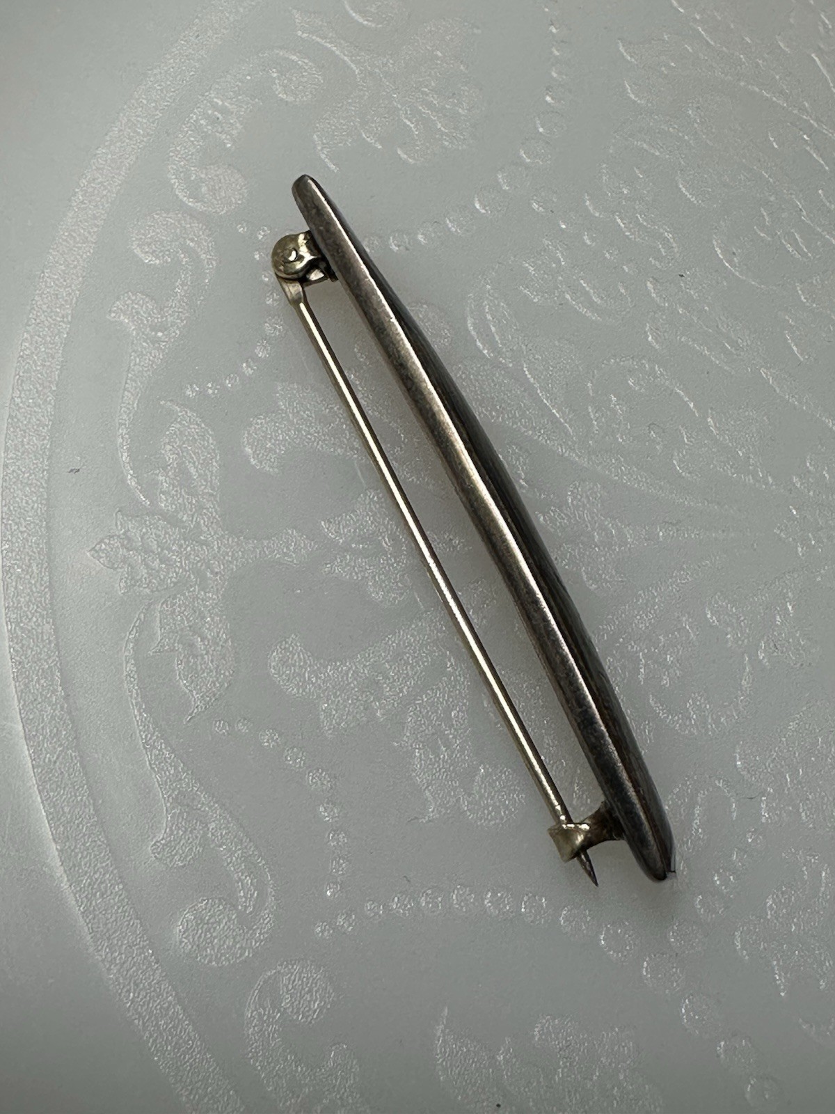 Vintage Sterling Silver Abalone Bar Brooch Pin Shell Ocean Beach