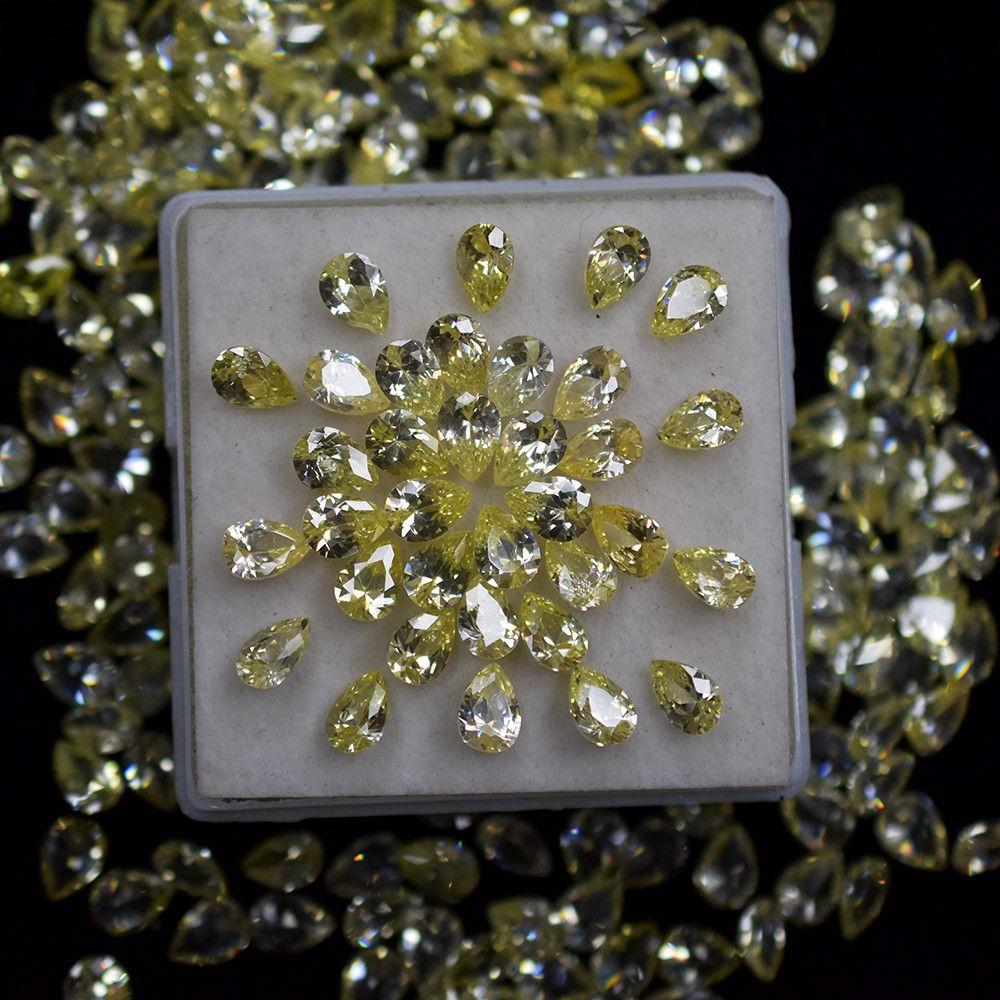 Natural Yellow Sapphire Pear Cut 6 Pcs 7×5 mm Lot Certified Gems Gift For Him