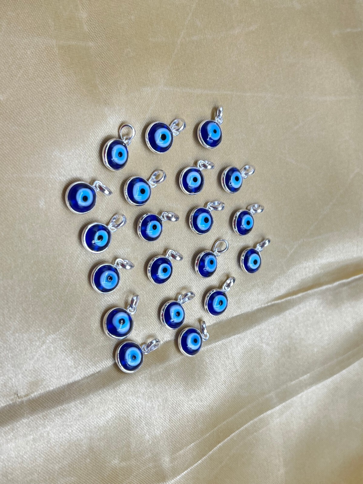 1,5,10 Pcs Bulk 925 Silver Blue Evil Eye Mati Najjar Raksha Kwacha Pendant