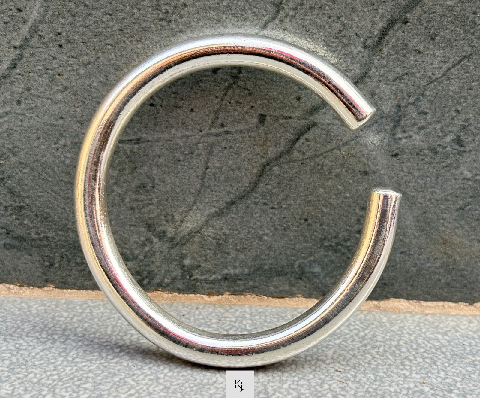 7MM Thick Massive Open Cuff Round Mens Bangle Solid 925 Sterling Silver Bangle