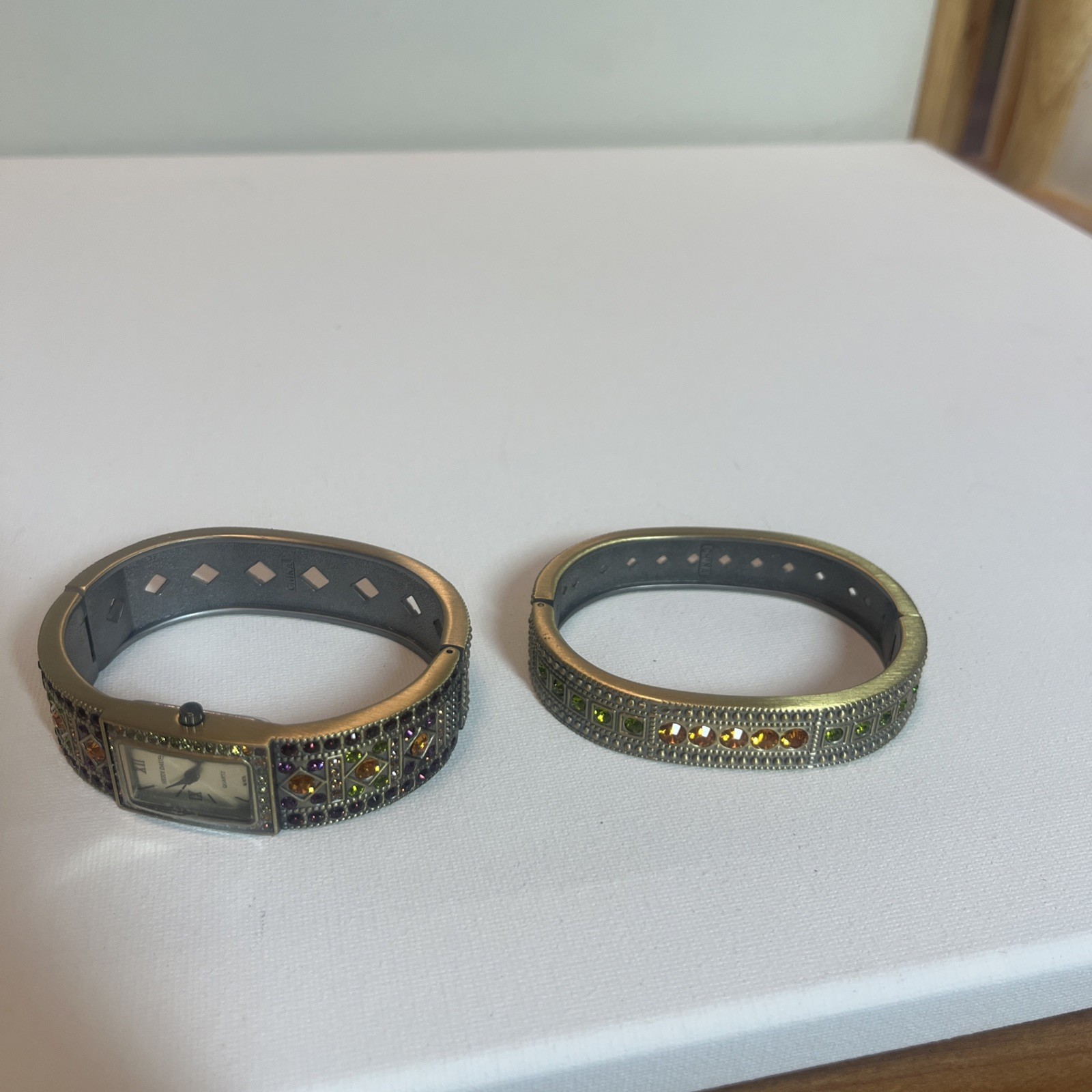 Heidi Daus “Double Trouble” Crystal Bangle and Watch Set NIB