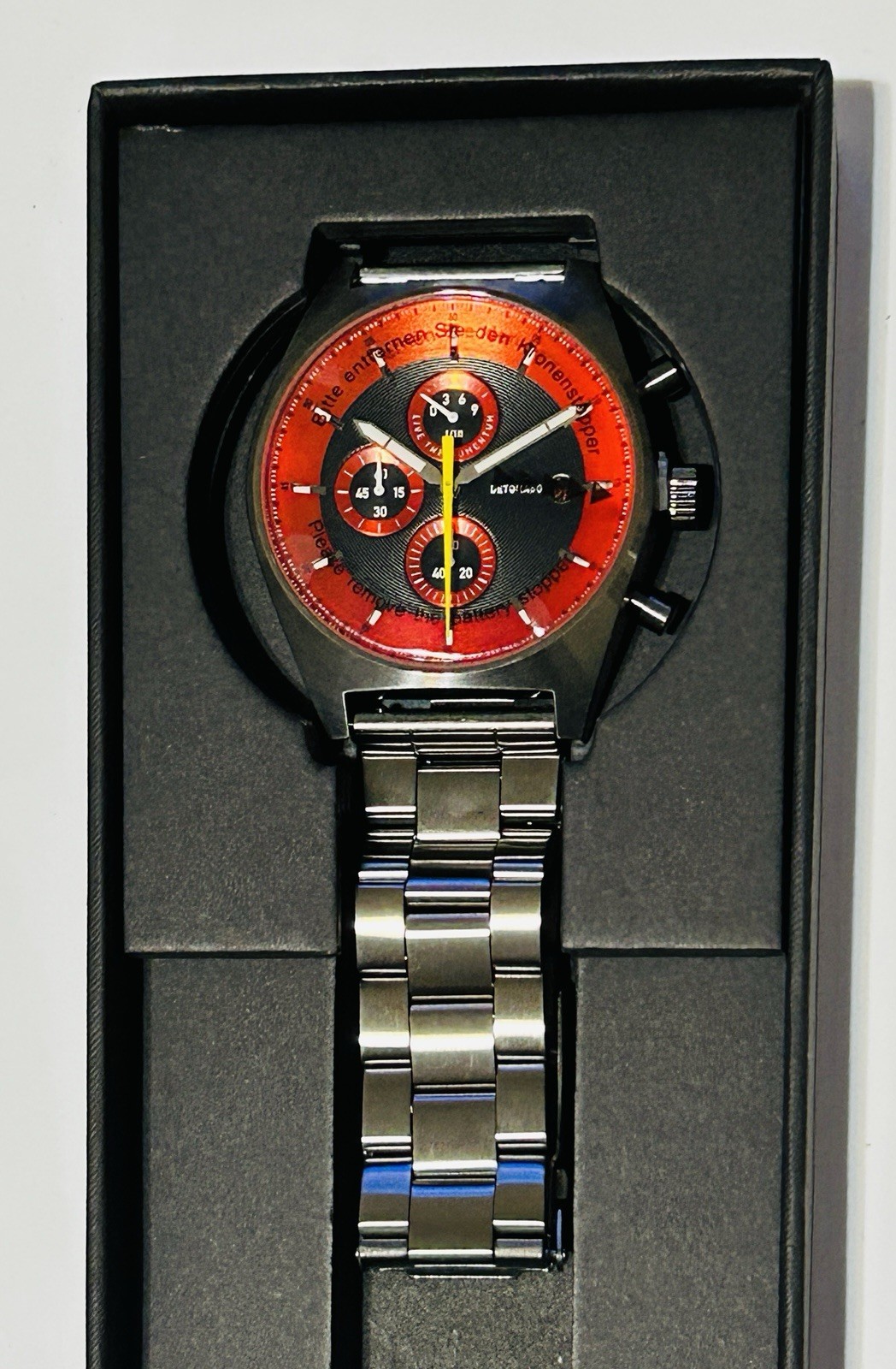 DETOMASO D10 CHRONOGRAPH GRAY ORANGE Edelstahl Grau gebursret