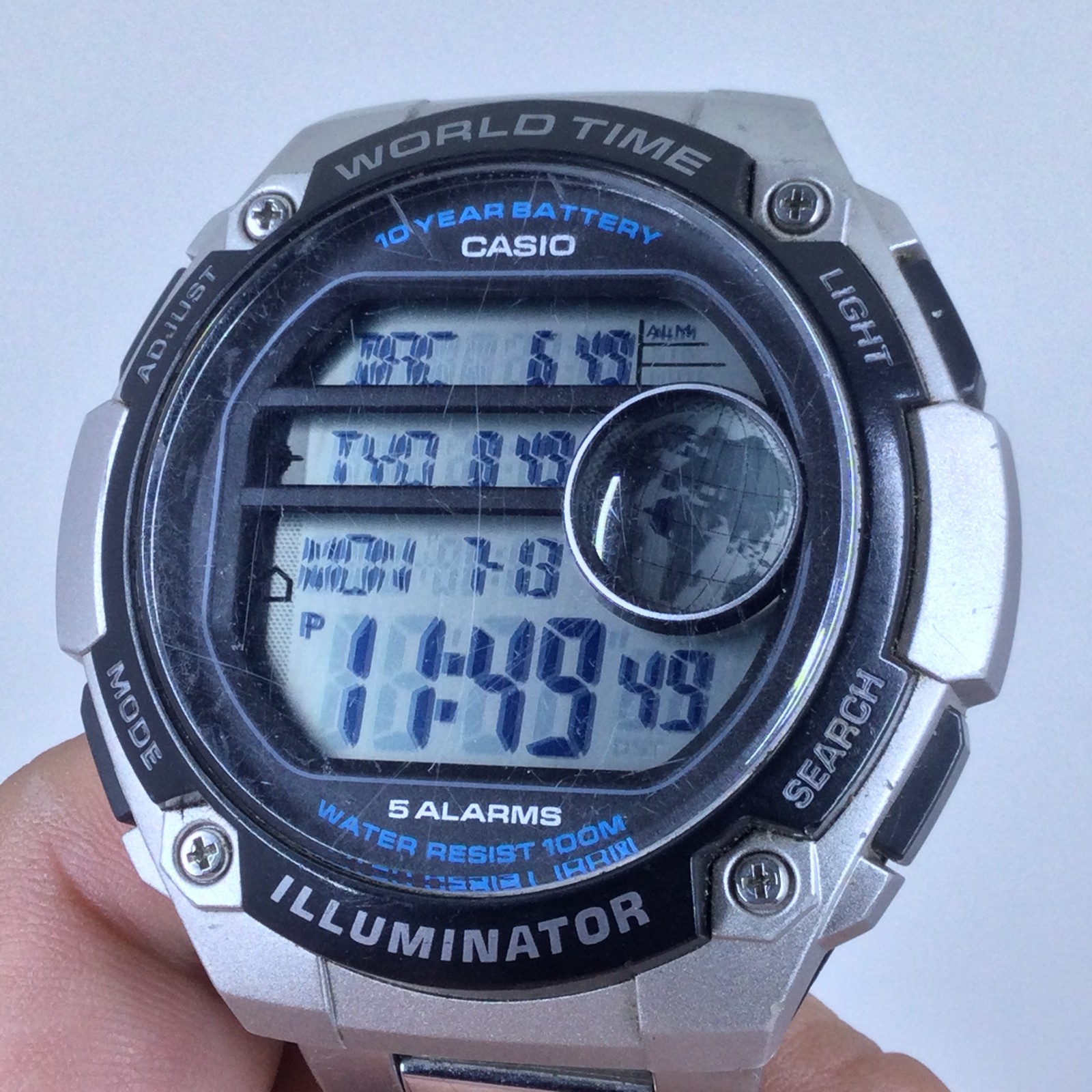 Casio Digital Men’s Watch 3447 AE-3000W- World Time Illuminator 5 Alarms