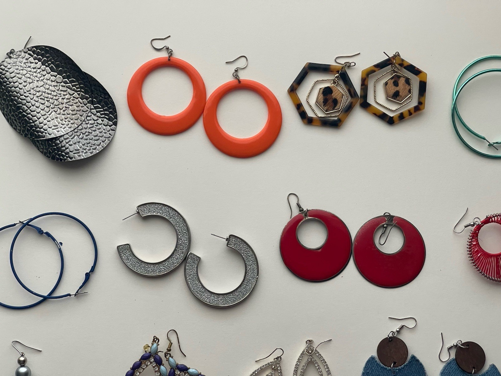 EARRINGS LOT DANGLE DROP HOOP STUD