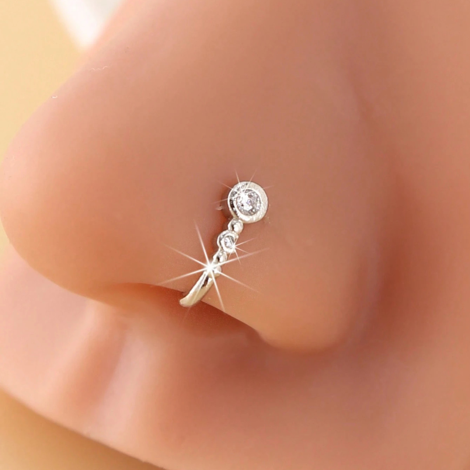 4pcs Nose Rings Non Piercing U-Shaped Nose Stud Elegant Style Non Ring For Women