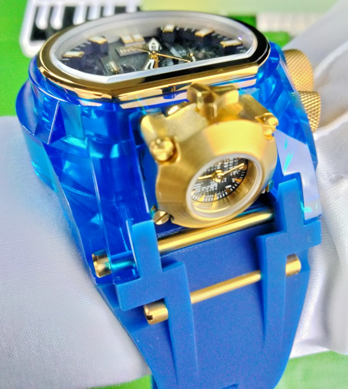 Invicta Bolt Zeus Magnum 46476 52mm Blue Gold Chronograph Watch