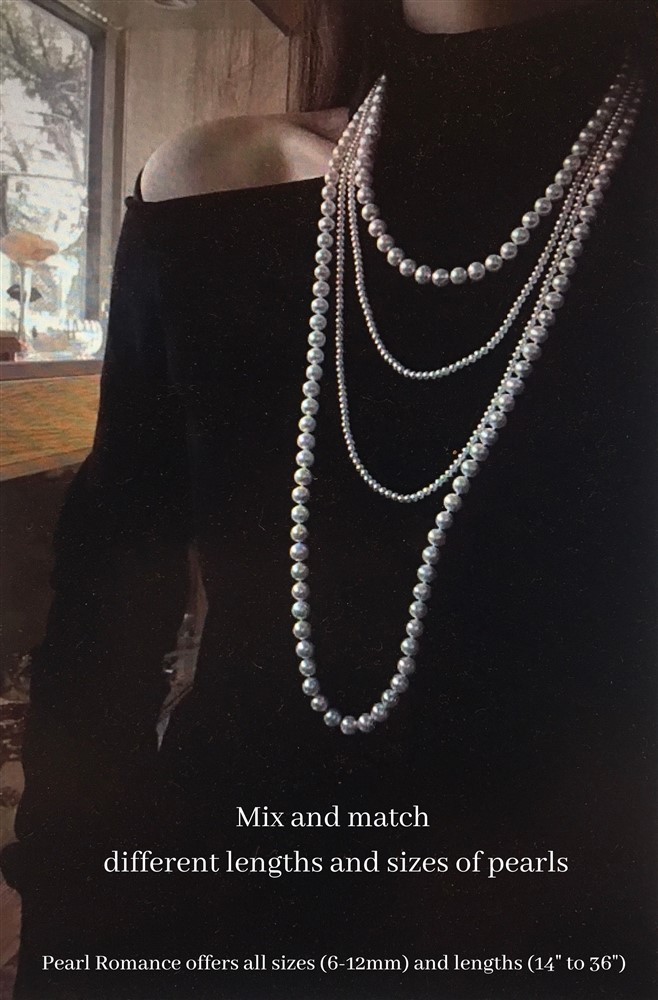 Long 24 Inch 8-9mm ROUND White Pearl Strand Necklace Genuine Cultured Freshwater