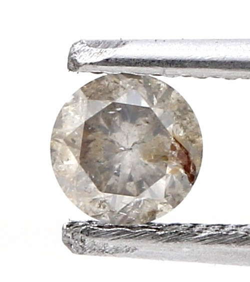 ROUND SHAPE 0.29 CT 4.2MM ORANGE WHITE MIX COLOR BRILLIANT CUT NATURAL DIAMOND