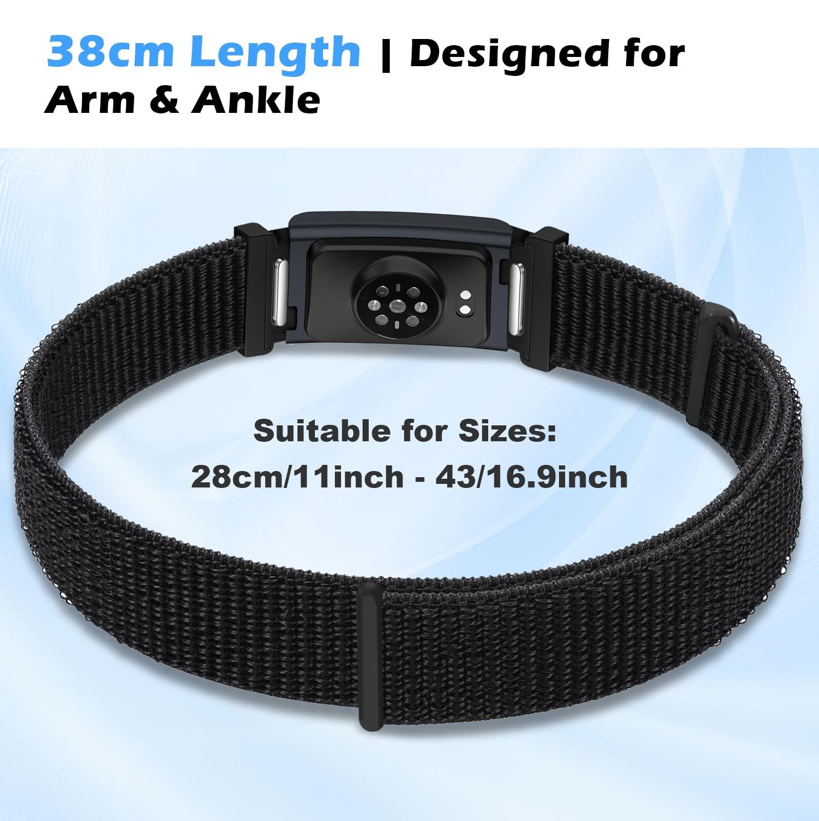 Breathable Nylon Loop Sport Strap for Amazfit Helio – Adjustable Lightweight Rep